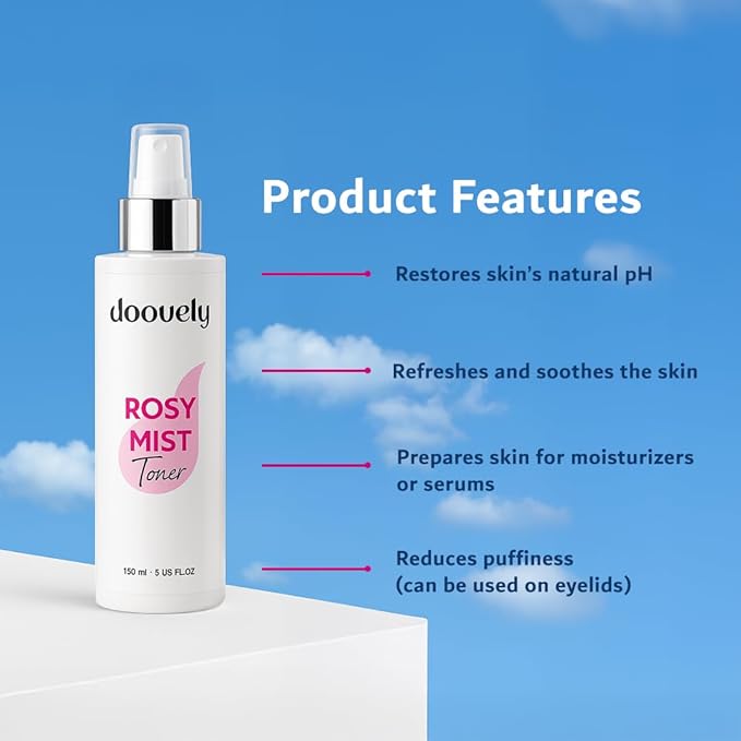 Rosy Mist Hydrating Toner β 150ml, Rose Water Spray for Face | Refreshing Toner & Face Mist Hydrating Spray for Glowing Skin, Instant Hydration, and Natural Radiance β All Skin Types.