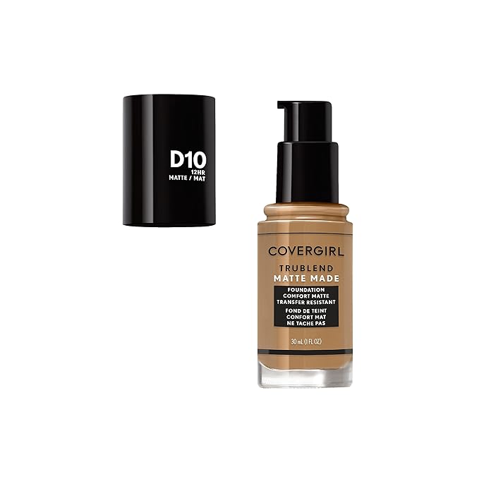 Covergirl Trublend Matte Made Liquid Foundation, D10 Golden Caramel, 1.014 Fl Oz