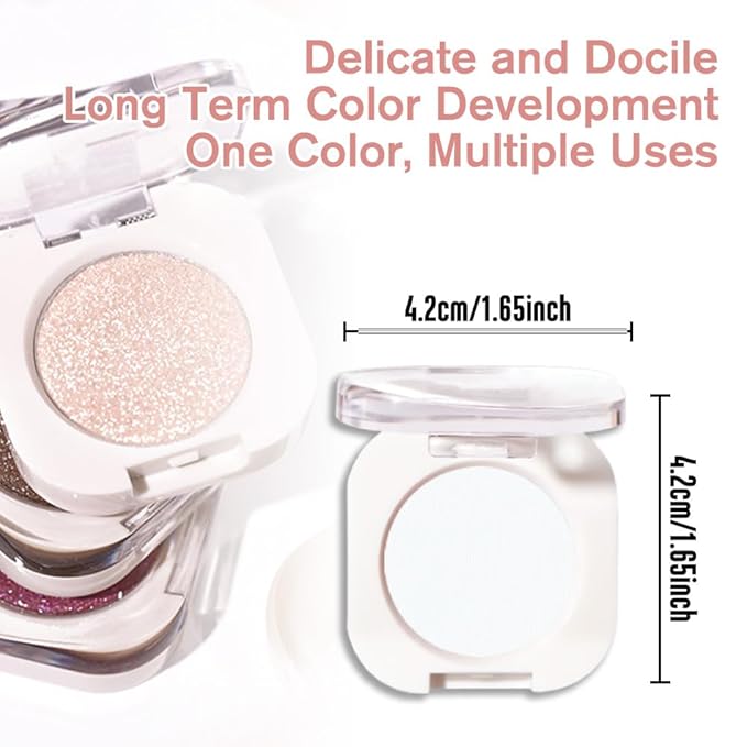 Matte White Single Eyeshadow Makeup, Neutral Cream Powde Eye Shadow for Women, White Matte Singles Eyeshadow Palette Pigmented Waterproof, sombras para ojos, Girls Monochrome Eyeshadows Gift 26