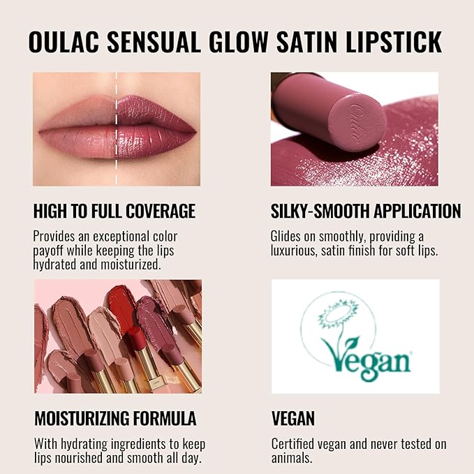 Oulac Sensual Glow Color Rich Satin Lipstick Set 3