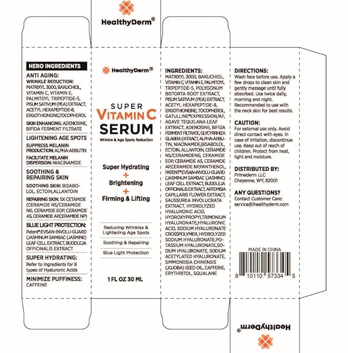 Super Vitamin C Serum for Women Over 70: Niacinamide, Vitamin C, Hyaluronic Acid, Peptides, Vitamin E, Caffeine, Bakuchiol, Hydrating, Lifting, Wrinkle & Age Spots Reduction Pack of 3