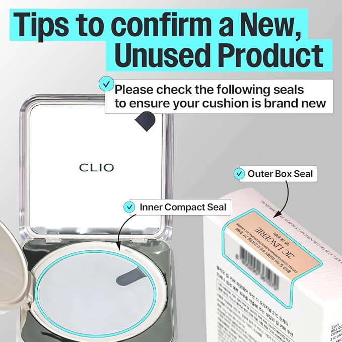 CLIO Kill Cover Founwear Cushion The Original – 20 Shades, Buildable Light to Medium Coverage, Natural Finish, Korean Makeup Foundation, Long-Lasting Skin Fit, 32W ALMOND