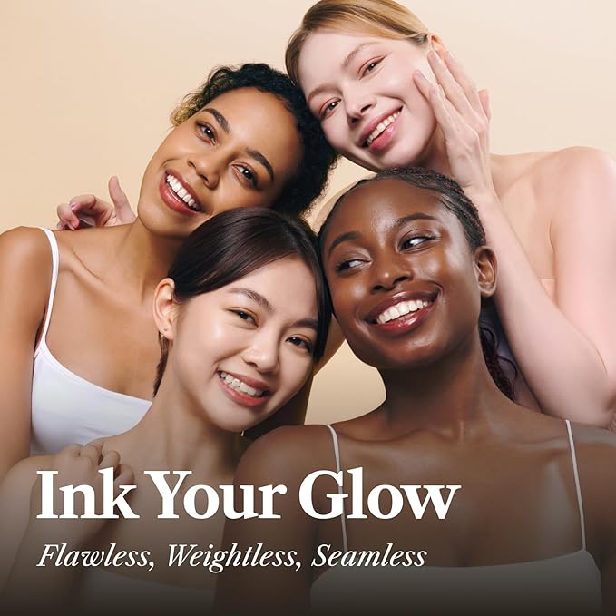 THE FACE SHOP Ink Lasting Liquid Foundation, Full Coverage, 72‑Hour Wear Semi‑Matte Finish, Makeup with Bakuchiol, C410 Gingerbread, 0.84 Fl. Oz.