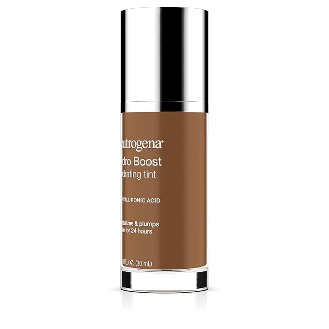 Neutrogena Hydro Boost Hydrating Tint Foundation Makeup for Dry Skin, with Hyaluronic Acid, Lightweight Oil-Free Water Gel, Non-Comedogenic, 135 Chestnut Color 1.0 fl. oz