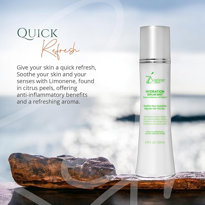 Hydrating Serum Mist (6.26 + 1.35) FL OZ - (Comes with Refill) - Improves Tone & Texture β Calms, hydrates, refreshes Sensitive Skin - Hyaluronic Acid Serum, E Vitamins - Anti-Wrinkle