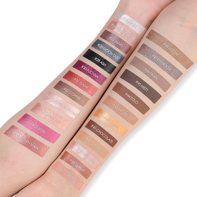 FOCALLURE Shimmer and Matte Cream Eyeshadow Stick,Smooth Brilliant Eye Brightener Pencil for Women,Long Lasting Waterproof Eye Shadow and Liners Makeup,FLAME