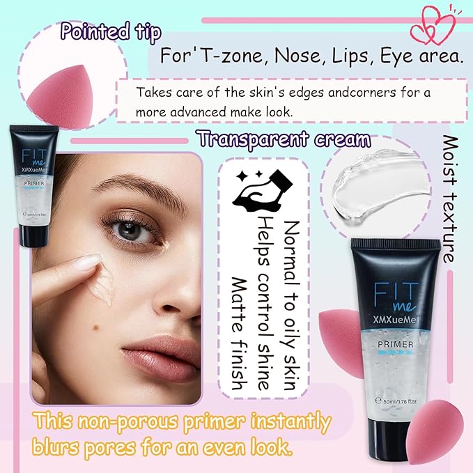 Air Cushion CC Cream Mushroom Head Foundation,Waterproof Long Lasting Loose Setting Powder,Moisturizing BB Cream Liquid Foundation Makeup Primer Concealer Base with Makeup Sponge(4PCS)