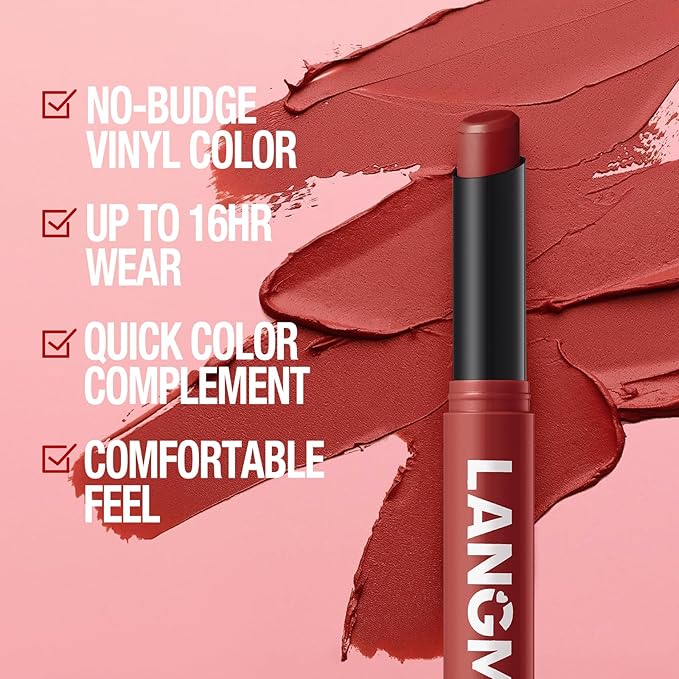 Jolilab 8Pcs Velvet Matte Lipstick Nude Matte Soft Dark Color Stick High Pigmented Long-Lasting Waterproof Lip Stick Lip Balm Beauty Cosmetics Gift for Girls and Women(01-06+11+12