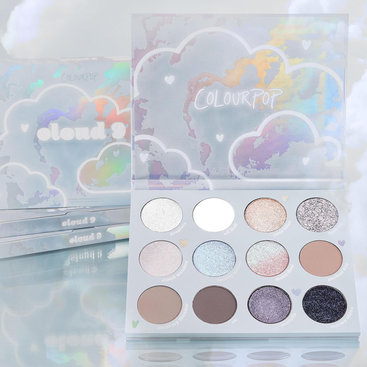 ColourPop Eyeshadow Palette - Eye Makeup Palette with Matte, Metallic, Matte Sparkle & Glitter Finishes - High-Pigment Eye Makeup with a Long-Wearing Formula - Cloud 9 (0.49 oz)
