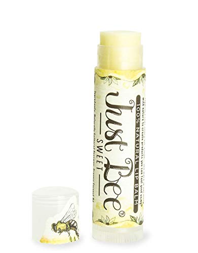 100% Natural Beeswax Lip Balm with Organic Oils (Sweet Honey, 4 pack)