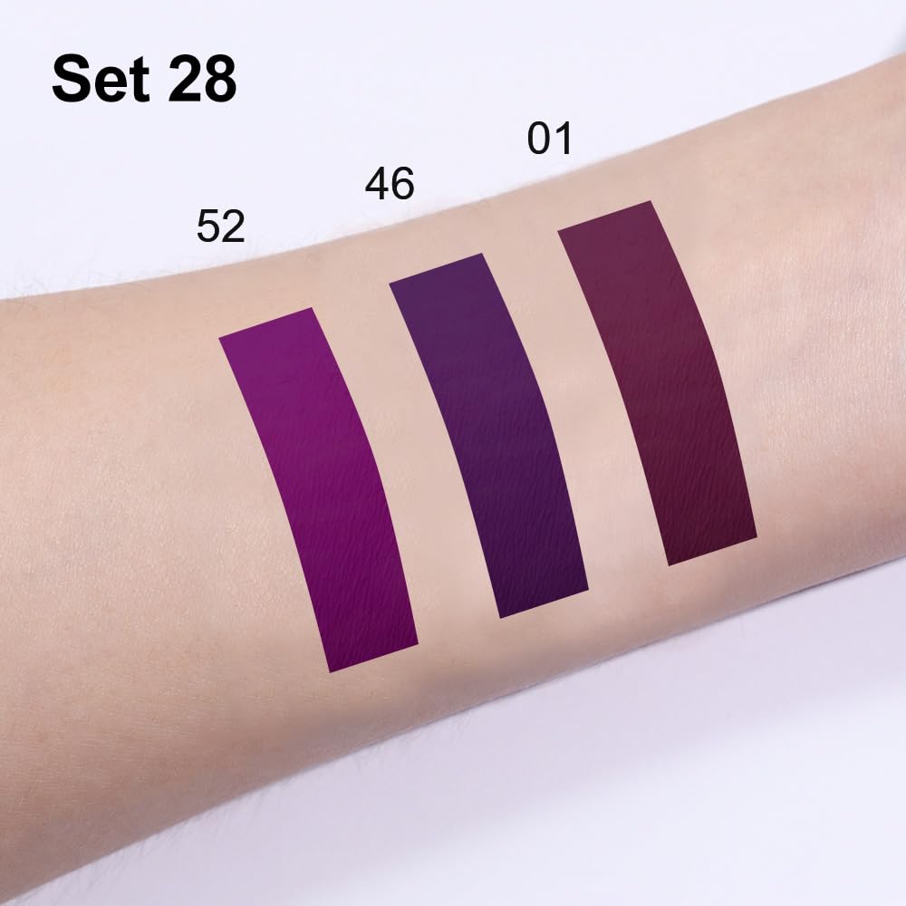 evpct 3Pcs Burgundy Red Black Dark Purple Matte Lip Liner & Liquid Lipstick Stain Makeup Set for Women, Lip Liner Stain Long Lasting Waterproof Smudge Proof, Cruelty Free Lip Makeup 24 hours originale