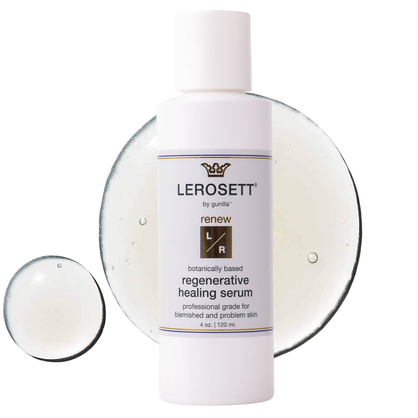 LEROSETT Serum for Acne Scarring Healing, Pimples, Redness, Breakouts, Blemishes, Hydrate & Soothes Irritated Skin, Natural Serum. Spa-Grade, Plant Based, Concentrated - 4 oz