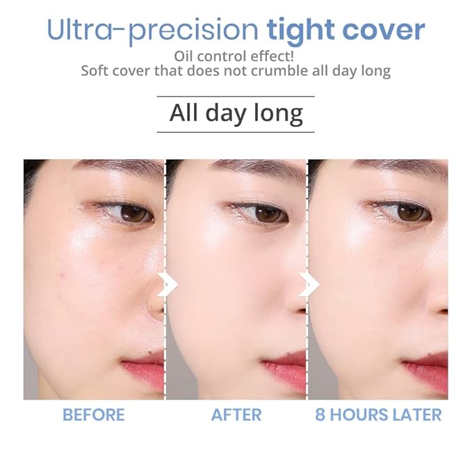 S2ND Zero Fit Matte Cushion Natural Coverage Foundation Air Cushion, Long-Lasting Hydrating Compact (#Pure Light (#17~19))