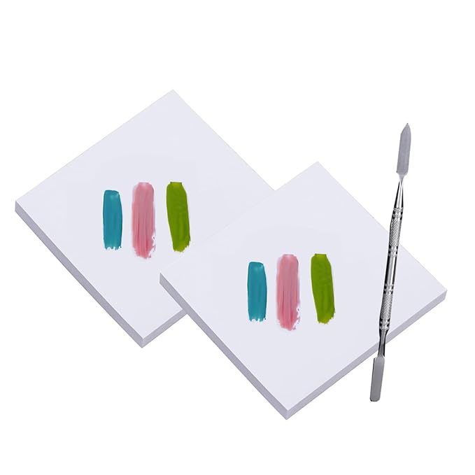 100 Sheets Disposable Nail Polish Palette Paper Nail Art Mixing Palette Papers Portable Waterproof Nail Art Makeup Palette Nail Gel Mixing Tool with Nail Palette Stirring Rod (100pcs)