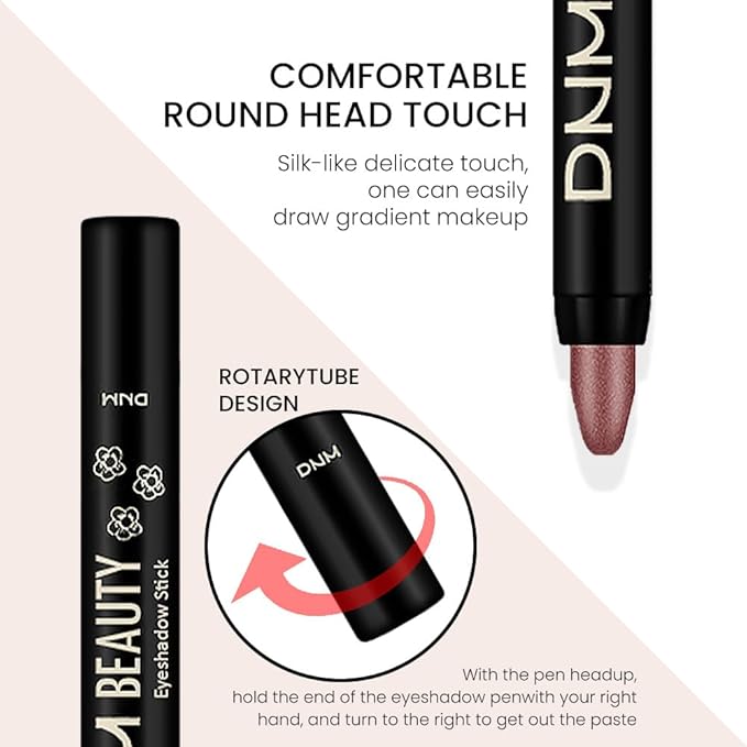 Kaely 8Pcs Cream Eye Shadow Sticks Set, Matte Shimmer Eyeliner Pencil Eyeshadow Palette Makeup, Eye Highlighter Brightener Stick for Older Women Waterproof Pigmented, sombras para ojos 07