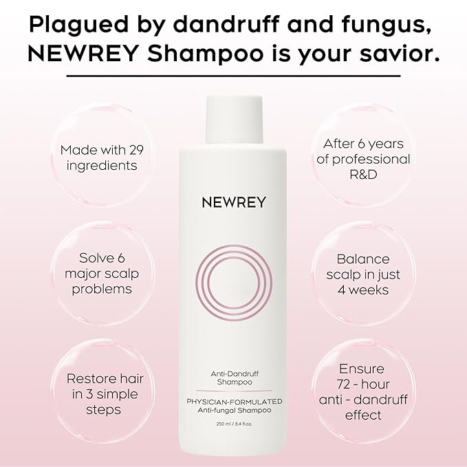 24HR Fast Itch Relief Anti-Fungal Shampoo for Psoriasis, Seborrheic Dermatitis & Folliculitis, Relieves Itchy, Dry Scalp, Sulfate & Paraben Free Anti-Dandruff Shampoo for Men and Women, 8.4 fl oz