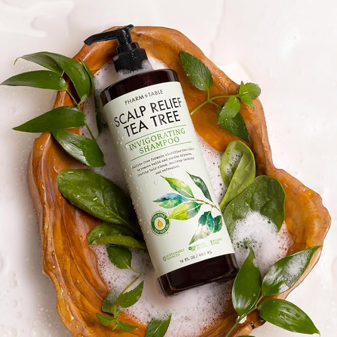 Tea Tree Shampoo For Men and Women, Deep Cleansing Sulfate-Free Formula - Relief for Dry Itchy Scalp - Infused with Tea Tree oil, Mint, Biotin and Vitamin E, 16.2oz