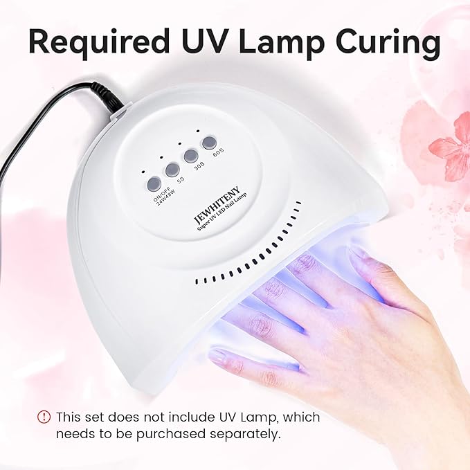 JEWHITENY Poly Extension Gel Nail Set Clear White Pink Poly Nail Gel With Base Coat Top Coat for Finger Art and Home DIY French Manicure Need U V Lamp Curing