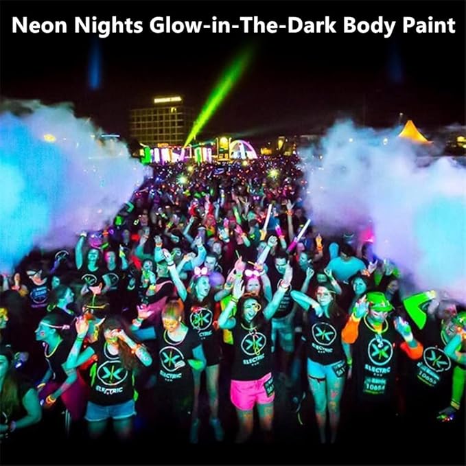 Go Ho Neon Yellow Body Paint Washable(2.37oz,70ml),under UV Blacklight Neon Face Paint,Water Based Neon Fluorescent Yellow Face Paint for Adults Children SFX Cosplay Costumes Halloween Makeup