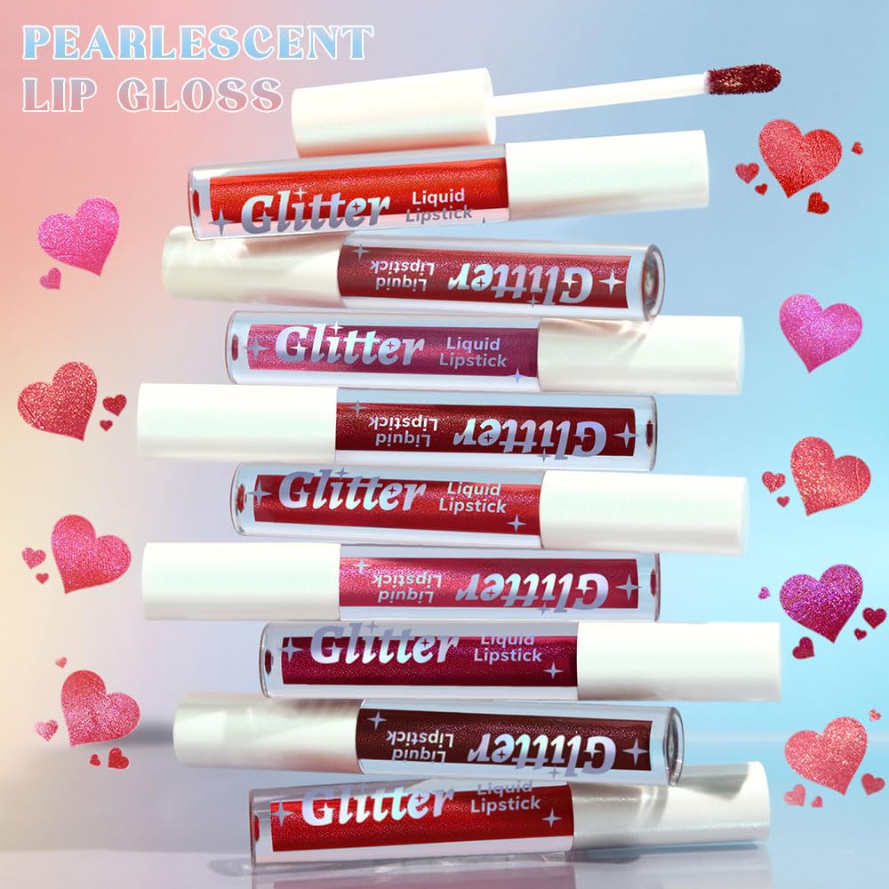 Light Purple Metallic Lipstick for Women,Lightweight Glitter Sparkling Liquid Lipsticks,Shimmer Lip Gloss Stain Long Lasting Waterproof Smudge Proof Non-Drying 24 Hour Full Coverage Lip Makeup,Vegan