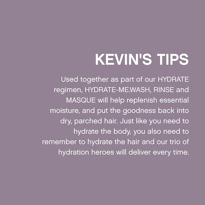 KEVIN.MURPHY HYDRATE-ME.WASH - Hydrating Shampoo for Natural & Coloured Hair - For Dull, Parched & Dry Hair - Deep Nourish Shampoos - 250 ml / 8.4 fl oz