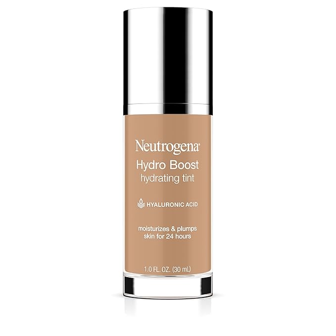 Neutrogena Hydro Boost Hydrating Tint Foundation Makeup for Dry Skin, with Hyaluronic Acid, Lightweight Oil-Free Water Gel, Non-Comedogenic, 60 Natural Beige 1.0 fl. oz