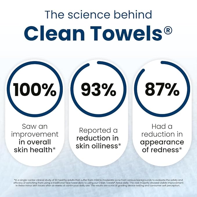 Clean Skin Club Clean Towels XL™, 100% USDA Biobased Face Towel, Disposable Face Towelette, Makeup Remover Dry Wipes, Ultra Soft, 50 Ct, 1 Pack