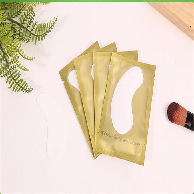 100 Pairs Set，Eye Gel Patches,Under Eye Pads Lint Free Lash Extension Eye Gel Patches for Eyelash Extension (gold)