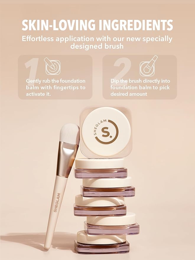 SHEGLAM Hydrating Cream Full Coverage Foundation Balm Long Lasting Concealer Face Foundation for Dry Skin - Truffle