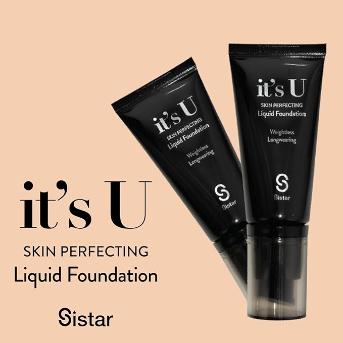 Sistar it's U Skin Perfecting Liquid Foundation Medium Coverage Buildable Weightless Longwearing Blendable 35 g / 1.23 oz. (Nude)