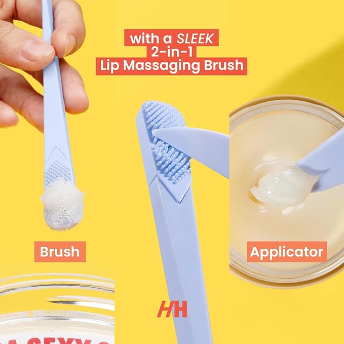 100% Natural Lip Scrub, Vegan Conditioning Coconut Lip Exfoliator - Gentle Exfoliant, Sugar Lip Polish and Lip Exfoliator Scrubber for Chapped and Dry Lips (Original 3pc Set)