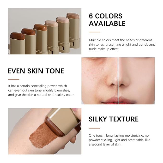 Beauty Balm Serum Boosted Skin Tint – Hydrating Tinted Moisturizer, Lightweight Solid Tinted Foundation Stick for Flawless, Sheer to Medium Coverage, Radiant & Dewy Finish, All-Day Wear (5#, 1)