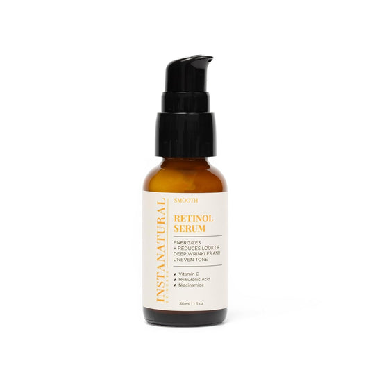 InstaNatural Retinol Serum for Face with Niacinamide, Vitamin C, and Hyaluronic Acid, Anti Aging for Firmer Skin, Lines & Wrinkles & Brightening Serum