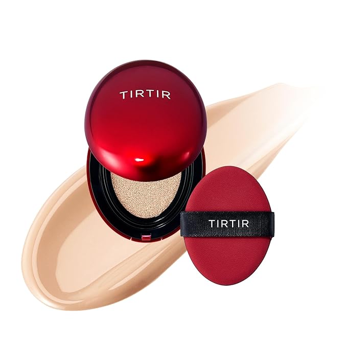 [*Mini Size*] TIRTIR Mask Fit Red Cushion Foundation | Full coverage, Weightless, Skin fit, Satin Glow Finish, Korean Makeup, beauty, Tattoo cover up, Buildable (#21C Cool Ivory, 0.15 Fl Oz)