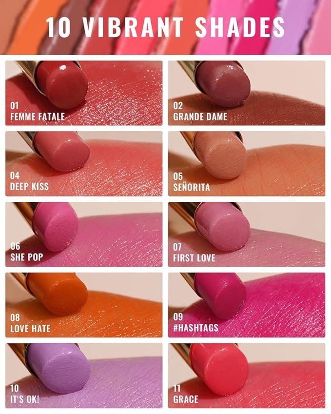 Oulac Apple Red Lipstick - Moisturizing Lip Stick Glossy Solid Shine Lip Gloss, Sheer Shine Juicy Finish, Lightweight and Hydrating Formula for Dry Lip Care, Vegan 2.2g/0.07oz (01)