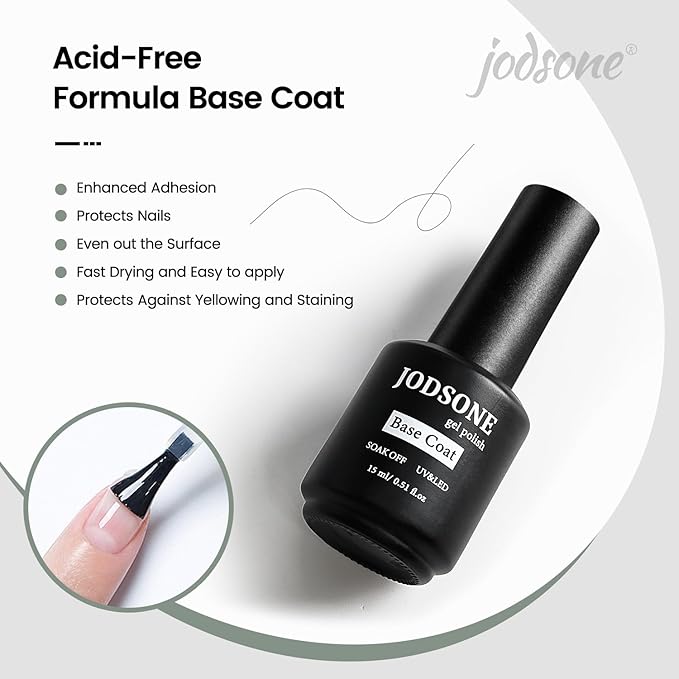 JODSONE 15ml Nail Glue Gel for Nail Tips Long Lasting Extension Glue for Clear Nail Tips Base Coat Top Coat All Need Lamp Cured
