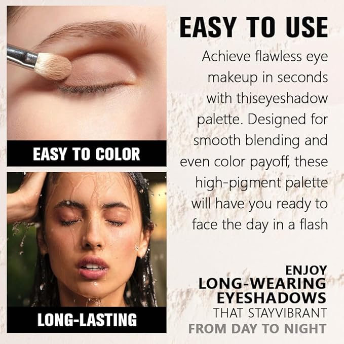 Champagne Shimmer Single Eyeshadow Makeup, Neutral Powde Eye Shadow for Women, Rose Gold Beige Glitter Singles Eyeshadow Palette Pigmented Waterproof, sombras para ojos,Girls Eyeshadows Gift