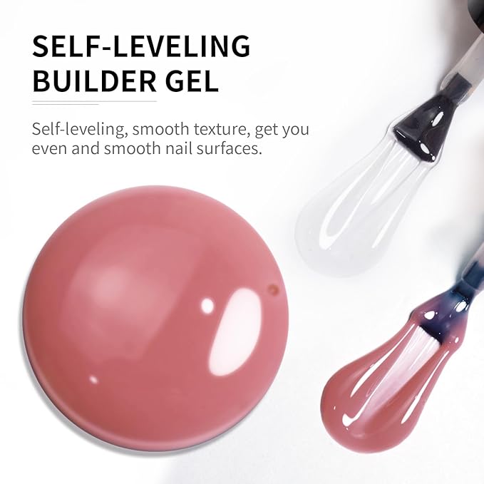 JODSONE 4 Bottles of 10 ML Capacity Builder Gel Nail Set Building Nail for Nail Apex and Extension Strengthener Hard Need to Cured By Nail Lamp