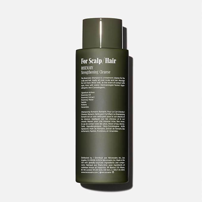Nécessaire Rosemary Shampoo | Multi-Protien Strengthening Cleanse For Thinning Hair. For Women + Men. Good For All Hair Types/Textures. Free Of Sulfates. Color-Safe. 250 ml / 8.4 oz