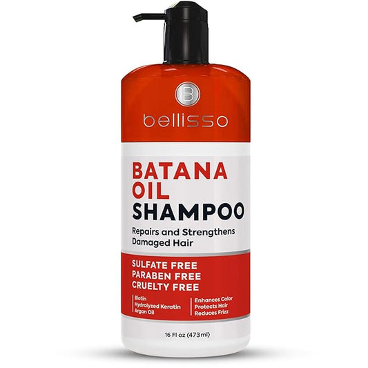 Batana Oil Shampoo - Volumizing Salon Formula for Thinning and Fine Hair Women and Men - Sulfate and Paraben Free - Thickening Volume Boost for Thicker, Fuller Hair - With Argan Oil - 16 Fl Oz