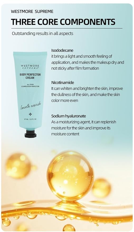 Body Perfector Cream,All-Over Complexion Perfector, Concealer Evens Skin Tone Sweat-Proof Non-fading Makeup, Long-Lasting CC Foundation, Waterproof Transfer-Resistant Skin Tint (RICH)