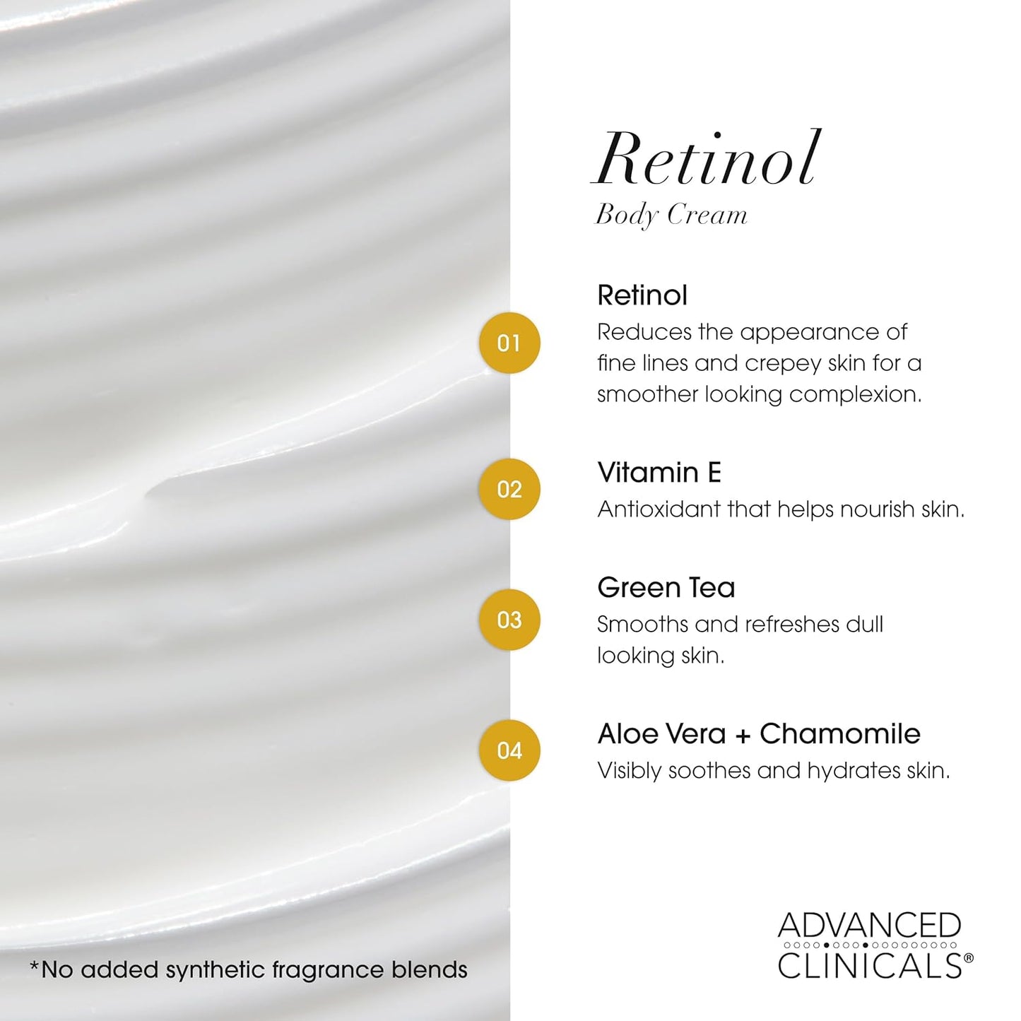 Advanced Clinicals Retinol Body Lotion & Face Moisturizer | Anti Aging Skin Care Retinol Body Cream For Women & Men Improves Appearance Of Fine Lines, Wrinkles, & Look Of Crepey Skin, W/Travel Size