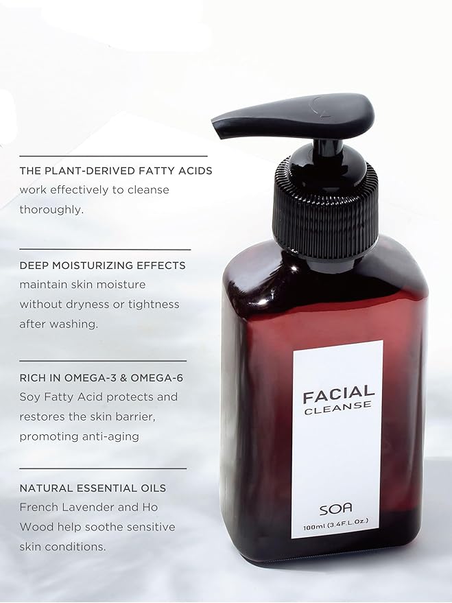 Facial Cleanse, Foaming Face Wash, Exfoliating and Hydrating Deep Skin Cleanser for Sensitive Skin