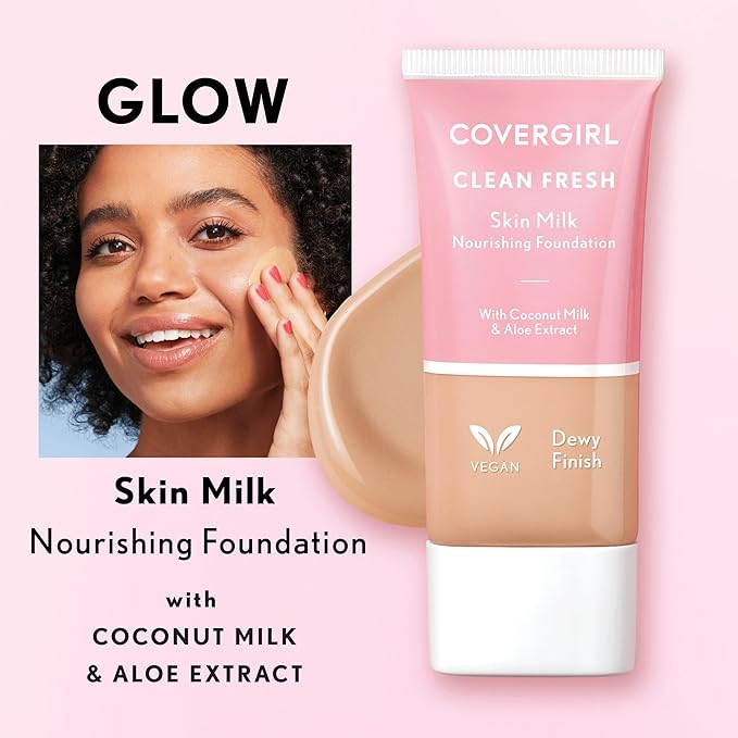 COVERGIRL, Clean Fresh Skin Milk Foundation, Deep/Dark, 1 Count (packaging may vary)