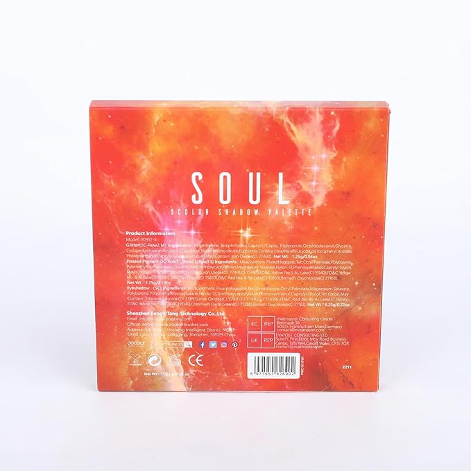 docolor Eyeshadow Palette 9Colors Orange Eyeshadow Gemstone Shadow Palettes Highly Pigmented Mattes Shimmers Smokey Glitter Cream Colorful Powder Blendable Long Lasting Waterproof Makeup Palette