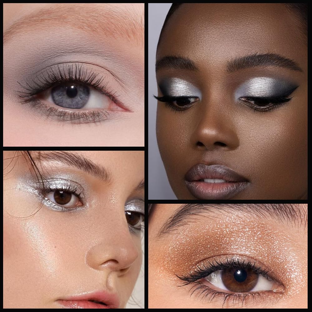 SUAKE 15 Colors Matte Shimmer Pearlescent Eyeshadow Palette for Eye Makeup,High Pigmented Smoky Dark Punk Metal Eye Shadow Primers Powder, Flashing sombras de ojos for Cosplay - Black Gold Blue Brown