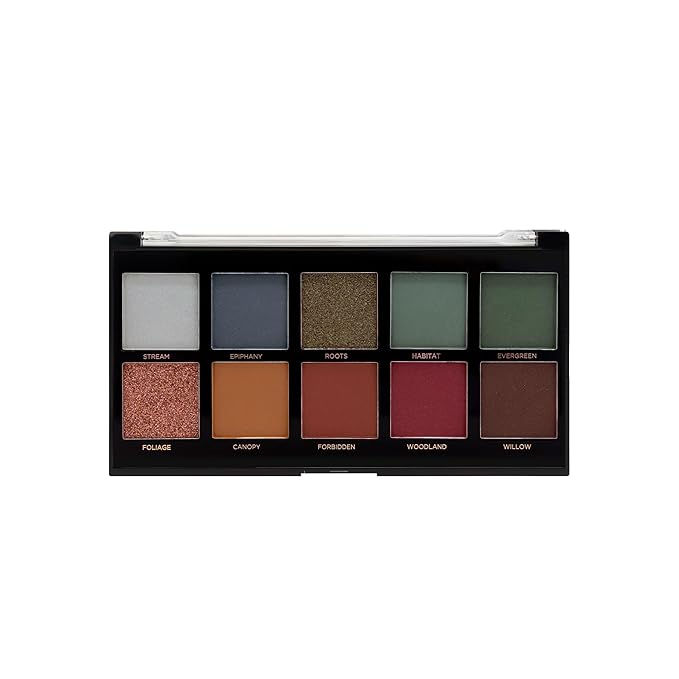 Profusion Cosmetics 10 Shade Eyeshadow Palette - High Pigmented Multi-Finish Colors, Vegan & Cruelty-Free, Create Stunning Looks On-the-Go - Travel-Friendly & Versatile Makeup, Meadow