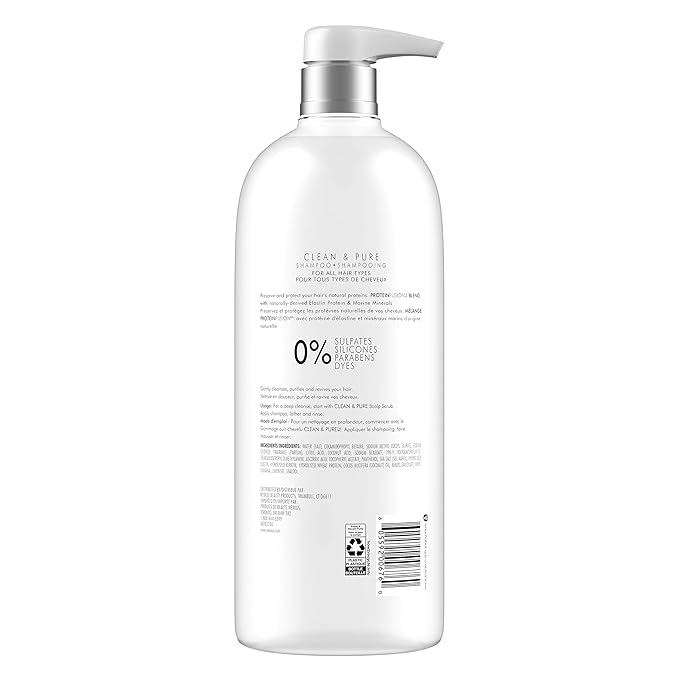 Nexxus Clean and Pure Clarifying Shampoo, With ProteinFusion, Nourished Hair Care Silicone, Dye And Paraben Free 33.8 oz