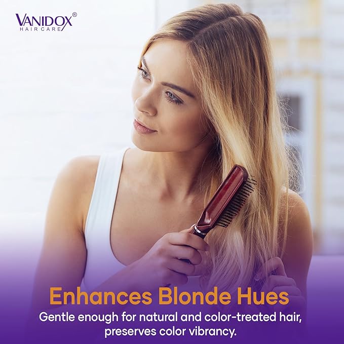 Sulfate Free Brass Toning Purple Shampoo for Blondes, Brown Highlighted, or Bleached Hair, Infused with Purple Rice Extract, Hyaluronic Acid, Vitamin E, and Chamomile Extract (16 fl oz)