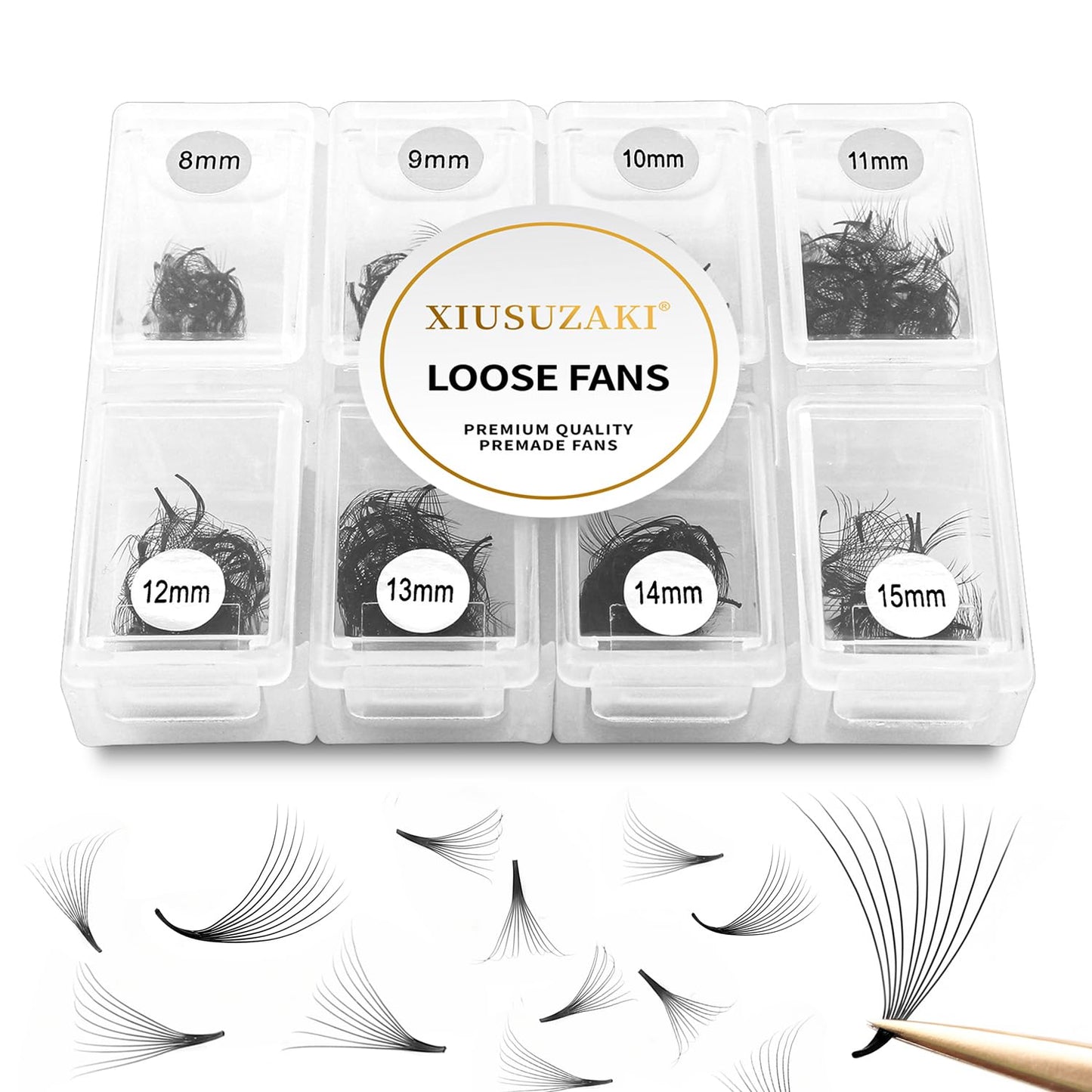 Premade Fans Eyelash Extensions 600 Fans 16D Volume Lash Extensions 0.07 Thickness Eyelash Extension D Curl Premade Lash Fans Mix 8-15mm Fluffy Soft Handmade Loose Fan(600Fans-16D-0.07-D,8-15mm)